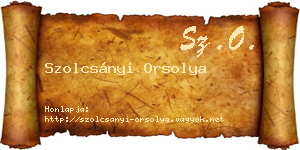Szolcsányi Orsolya névjegykártya