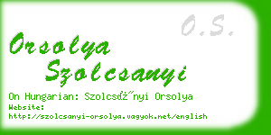 orsolya szolcsanyi business card